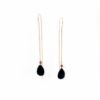 Silver and black tourmaline earrings