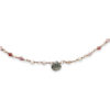 rose quartz and labradorite drop necklace