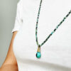 african turquoise long necklace