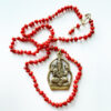 Coral knots necklace and ganesh pendant