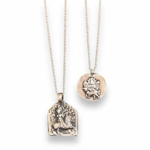 silver necklaces with goddess durga pendant