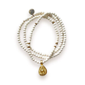 Howlite and buddha necklace