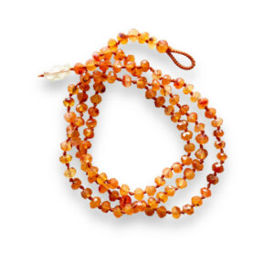 carnelian necklace knotted with orange thread