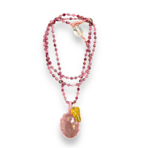 rubellite necklace and aventurine pendant