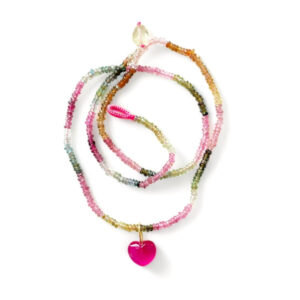 tourmaline necklace and heart pendant